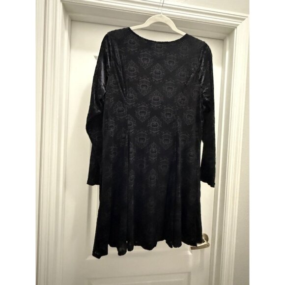 Hot Topic Social Collision Cosmic Aura Pumpkin Whimsygoth Dress 3 3X Damask Velv - Picture 8 of 14